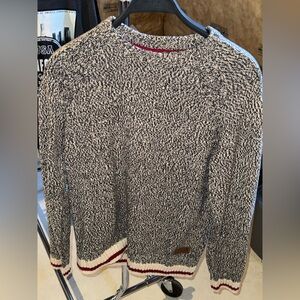 Roots Black and White Crewneck Sweater